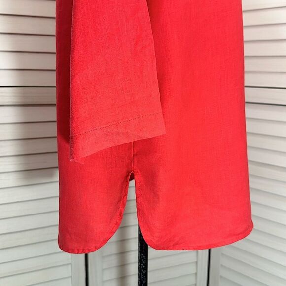 Linen Top Tunic Size Large Ellen Tracy Roll Tab NWOT - Picture 11 of 16